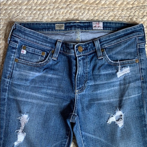 AG Destroyed Stevie Ankle Slim Straight Jean 27 - Picture 2 of 5